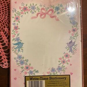 Pink and Blue Floral stationary with Vintage Charm